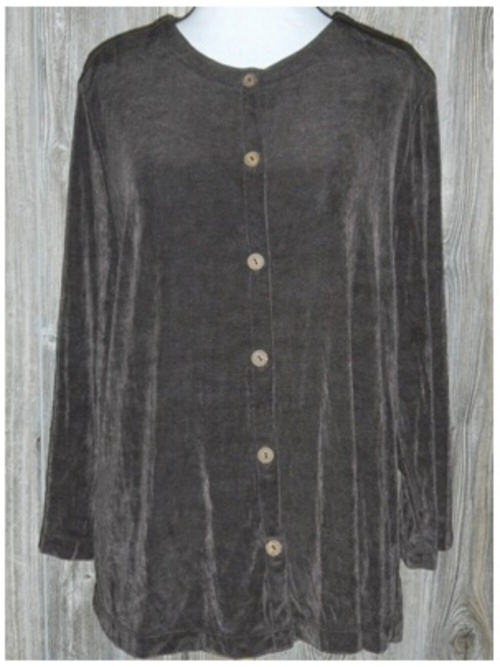 Vtg Laura Ashley New Button Cardigan Shirt Sz XL Slinky Stretch Traveler Acetate